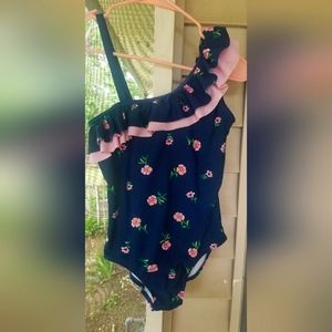 Navy and Pink Girls Swimsuit size 14